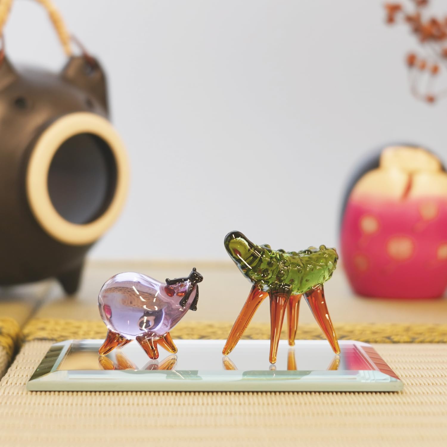 Amazon｜ふくべ屋 ガラス精霊馬セット お盆飾り きゅうりの馬 なすの牛